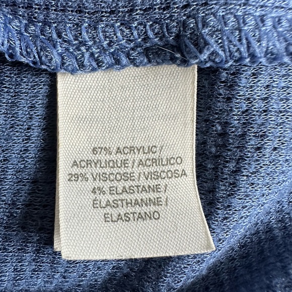 Victoria's Secret Waffle Knit Drawstring Waist Dress Blue 3/4 Sleeve Size Small - Picture 11 of 14